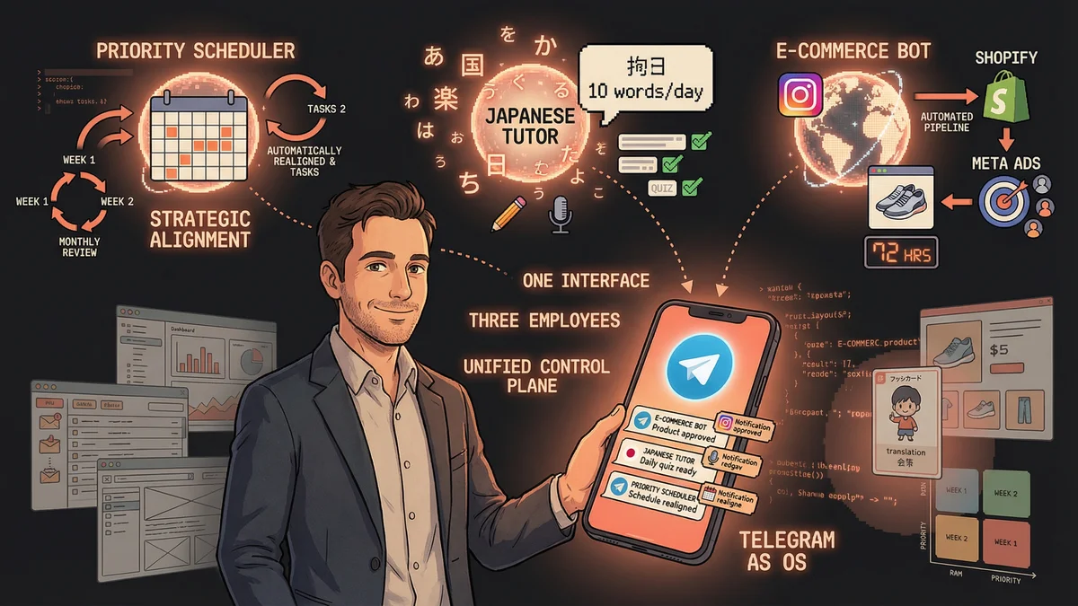 Hero image for One Telegram Account, Three AI Employees