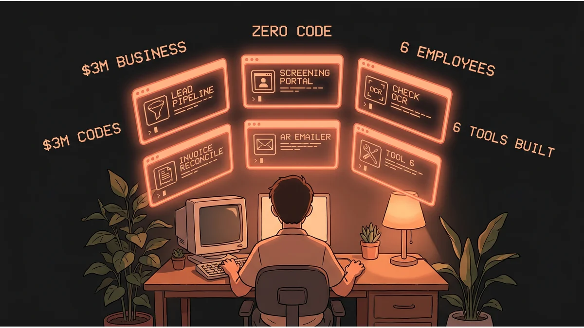 Hero image for Six Tools, Zero Code, $3M Business