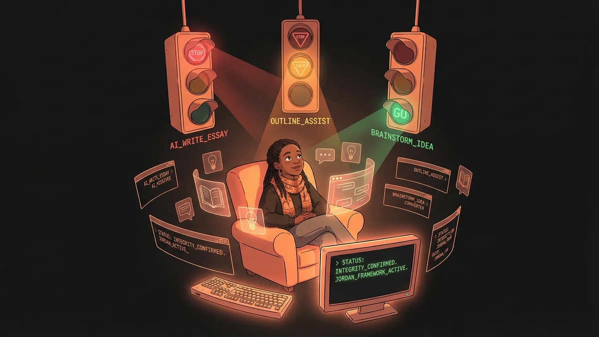 Hero image for AI Academic Integrity: The Traffic Light System for Students Using ChatGPT Ethically