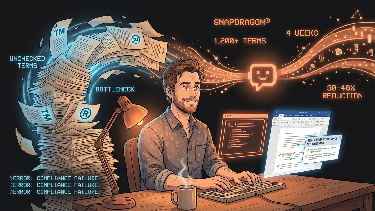 Hero image for Writer AI Brand Governance: How Qualcomm Manages 1,200 Trademarks Automatically