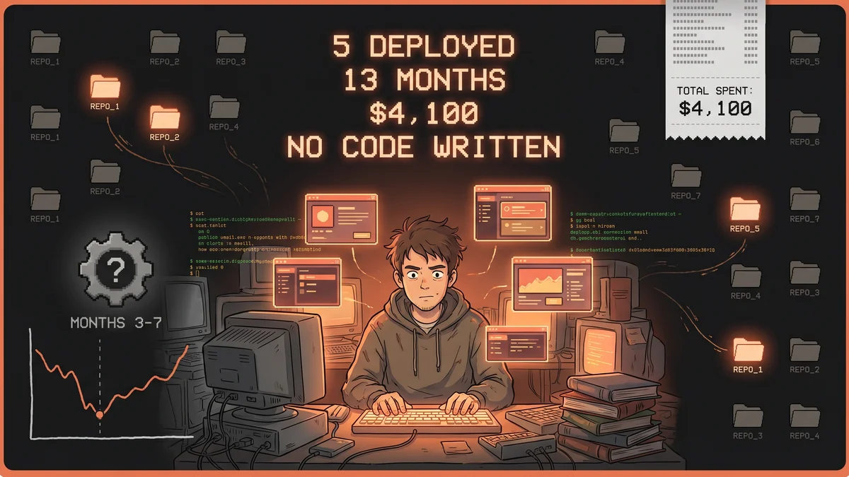 Hero image for 13 Months, 5 Products, $4,100: The Honest AI Builder Retrospective