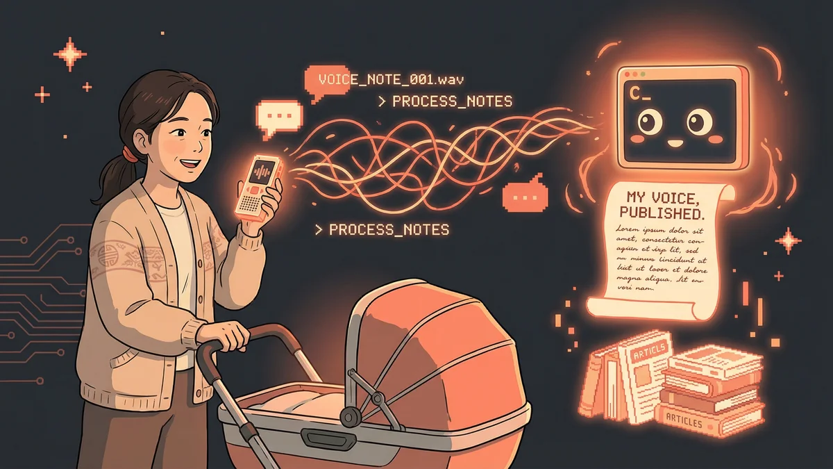 Hero image for How Claude Code Turns Voice Notes Into Published Articles for Non-Writers