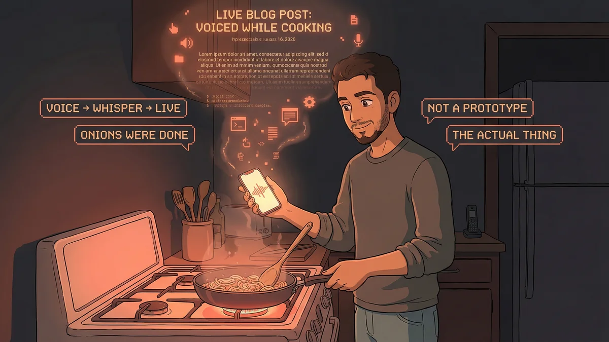 Hero image for Voice to Blog: Published Before the Onions Were Done